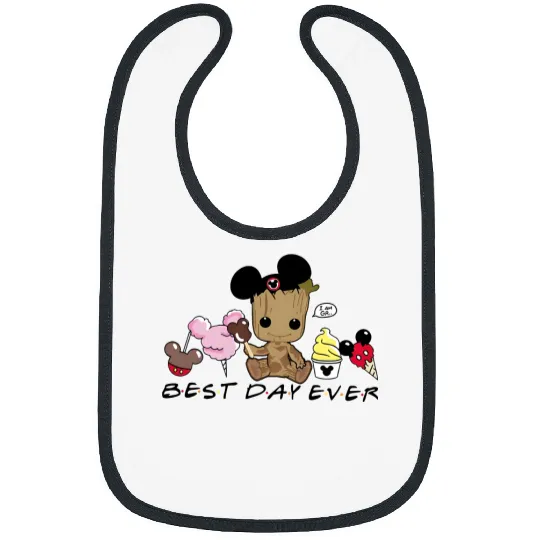 Groot Best day ever Bibs, Disney snacks Bibs, Cute Baby Groot Disney trip Bibs, Disney world