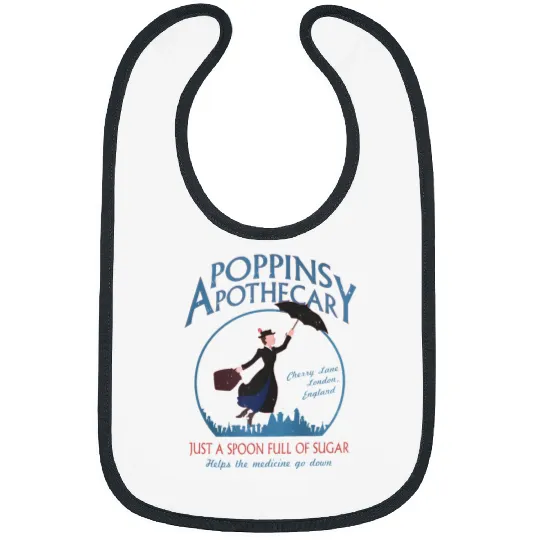 Retro Poppins Apothecary Mary Poppins Bibs, Funny Disney Bibs