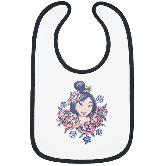 Disney Mulan Floral Sketch Portrait Bibs