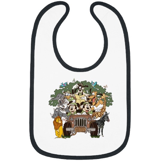 Disney Animal Kingdom Bibs, Mickey & friends Safari Mode Bibs, Vintage Disney Bibs