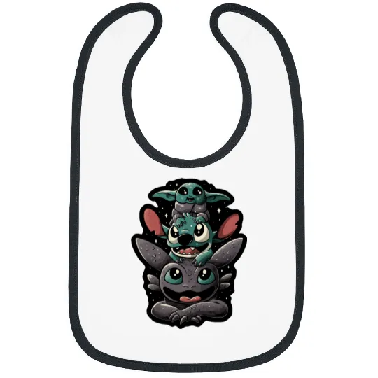Disney Stitch and Toothless Bibs
