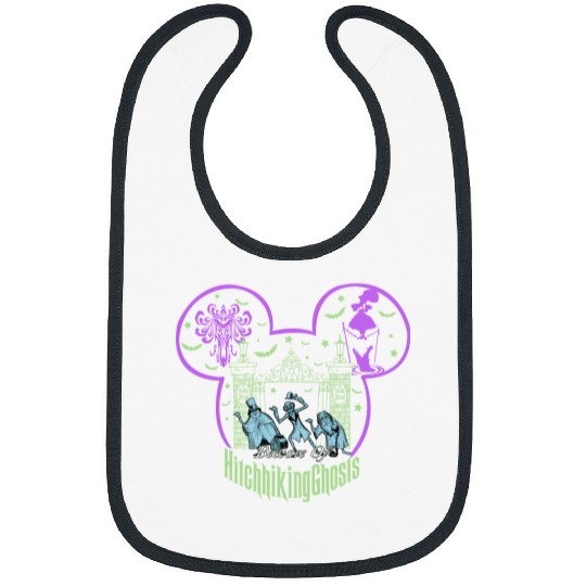 Beware Of Hitchhiking Ghosts Halloween Bibs, Disney Haunted Mansion, Disney Halloween Bibs