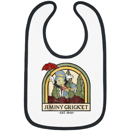 Disney Pinocchio Jiminy Cricket Established 1940 Bibs