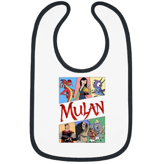 Retro 90s Vintage Disney Mulan Bibs , Cri-Kee ,Shan Yu ,Mushu ,Li Shang