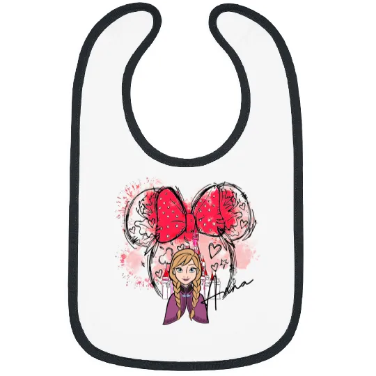 Discover Princess Anna Bibs, Disney Princess Bibs, Watercolor Princess Bibs
