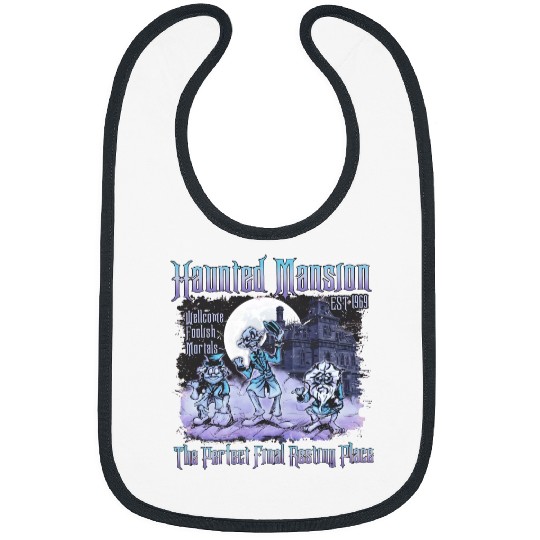 Retro Disneyland Haunted Mansion Bibs, Disneyland Halloween Bibs, Disneyworld Bibs, Disney Halloween Trip Bibs, Disney Family Bibs