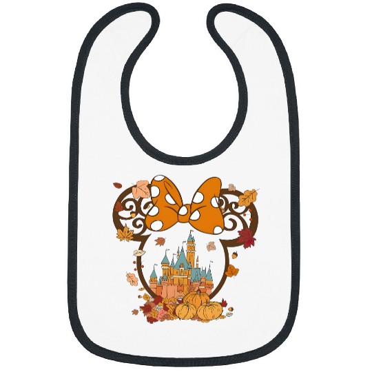 Fall Minnie Mickey Ear Bibs, Minnie Halloween, Disney Halloween Bibs