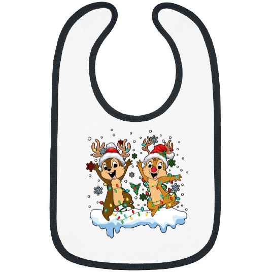 Disney Chip And Dale Christmas Bibs, Cute Christmas Couples Bibs