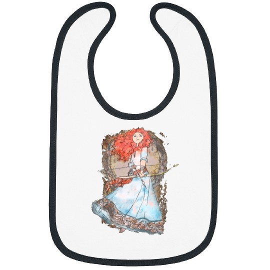 Brave Merida Watercolor - Disney Princess Bibs, Princess Bibs