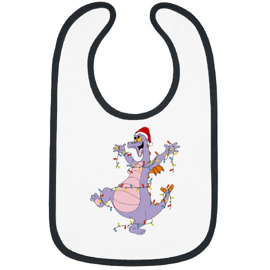 Disney Figment Christmas Lights Bibs, Figment Merry Christmas Bibs, Purple Dragon Epcot Disneyland Christmas Matching Family Bibs