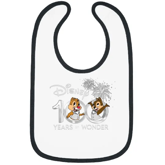 Disney 100 Years of Wonder Bibs, 100th Anniversary Bibs, Chip and Dale Bibs
