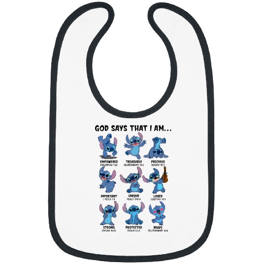 God says that I am Bibs, Disney Stitch Bibs,  Disney Trip Bibs, Disney Family Bibs