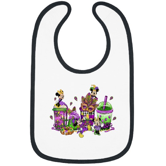 Disney Milktea Mardi Gras Bibs,Mickey New Orleans Bibs