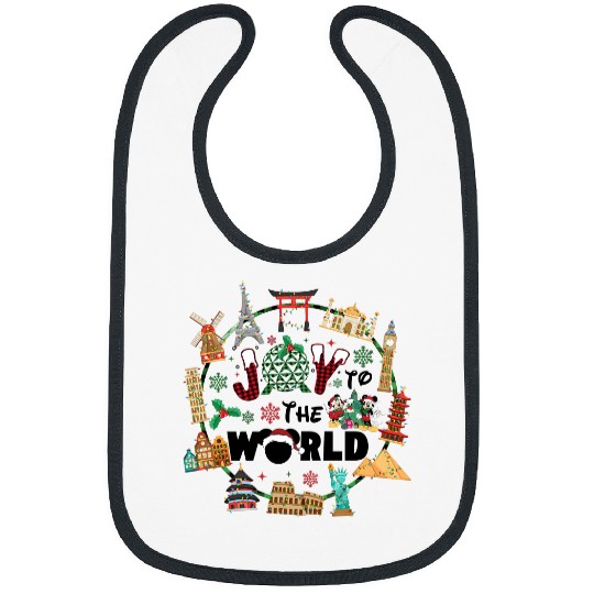 Joy To The World Bibs, Disney Christmas Bibs, Epcot Christmas Bibs