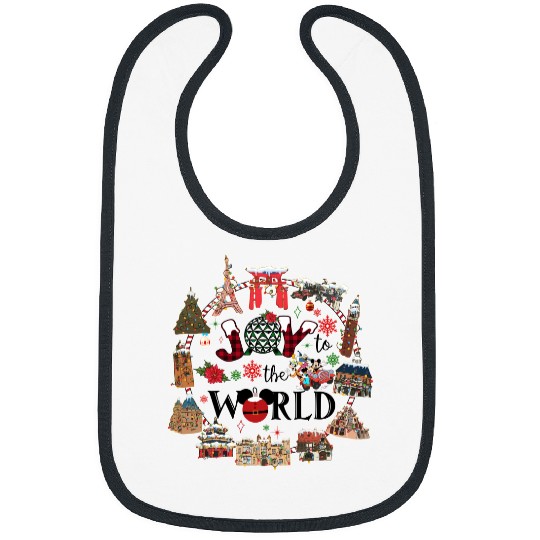 Epcot Christmas Bibs, Joy to the World Bibs, Disney Travel Bibs