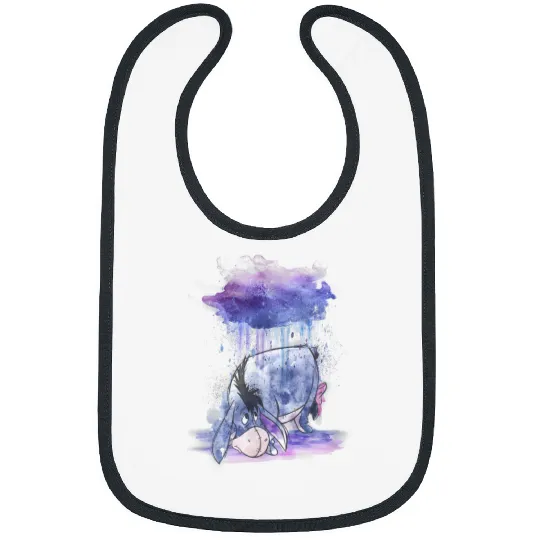 Disney Winnie The Pooh Cute Eeyore Watercolor Rain Cloud Bibs
