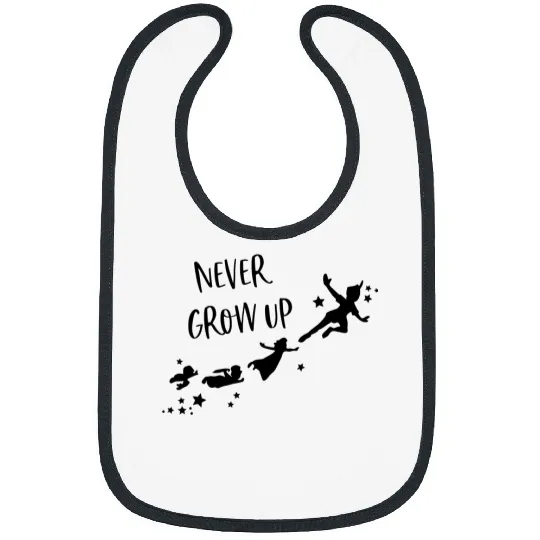 Peter Pan Bibs, Disney Peter Pan Bibs, Never Grow Up Disney Peter Pan Tinkerbell Bibs