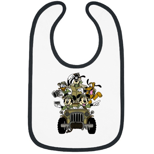 Mickey & Friends Animal Kingdom Safari Jeep Bibs, Disney Bibs