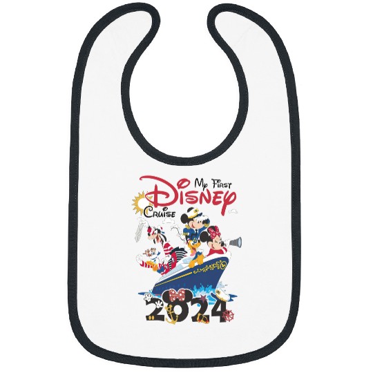 My First Disney Cruise 2024 Bibs, Captain Mickey Mouse And Friends Bibs