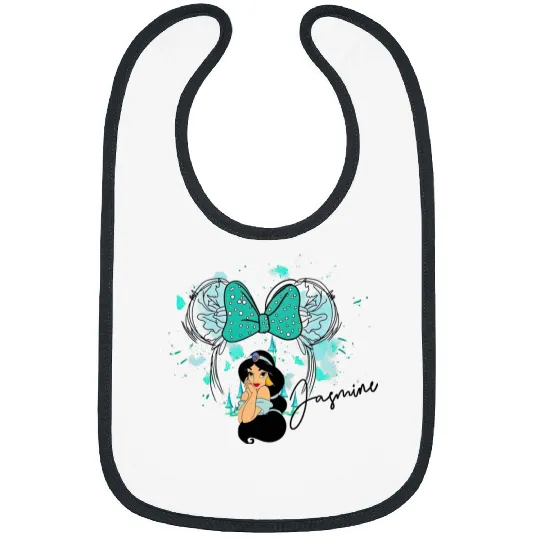 Princess Jasmine, Jasmine Bibs, Watercolor Disney Castle Bibs