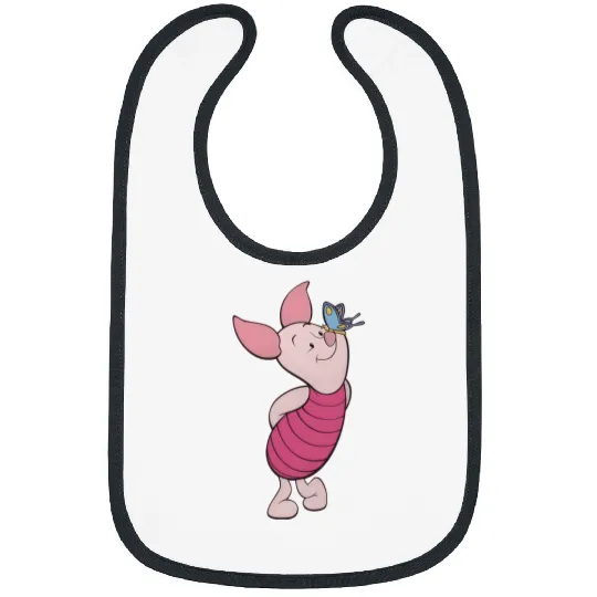Disney Piglet Portrait Bibs, Cute Piglet with Butterfly Bibs, Winnie The Pooh Bibs, Disneyland Family Matching Bibs
