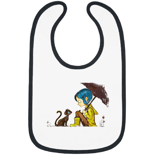 Vintage Coraline Bibs, Vintage Coraline Doll Bibs, Vintage Disney Halloween Party Bibs