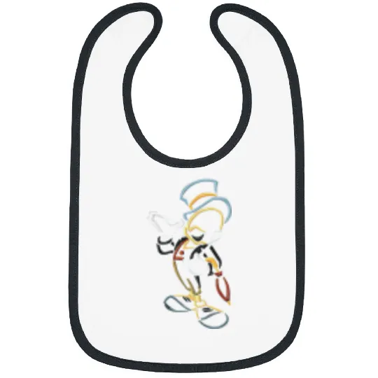 Jiminy Cricket Pinocchio Disney Embroidered Bibs