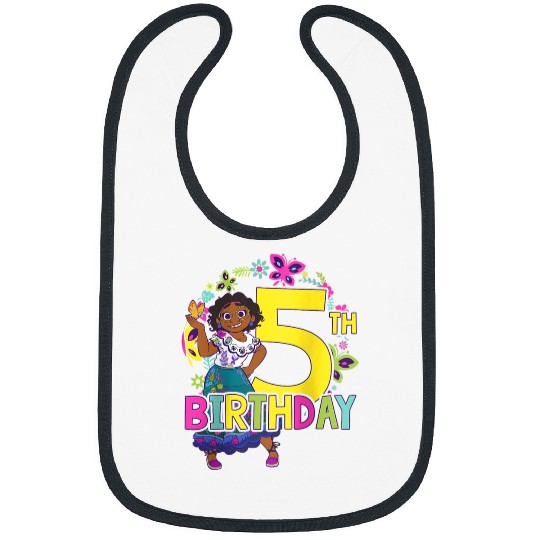 Disney Encanto Maribel 5th Birthday Smile Floral Portrait Raglan Baseball Bibs