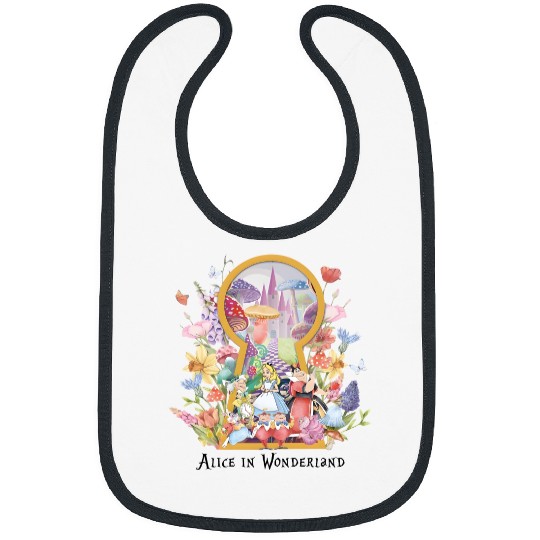 Alice In Wonderland Water Color  Bibs,Retro Disney Bibs, Disney World Bibs,Disney Movie Bibs, Disneyland Trip Bibs