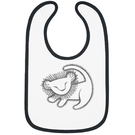 Disney The Lion King Simple Line Art Simba Cave Painting Bibs