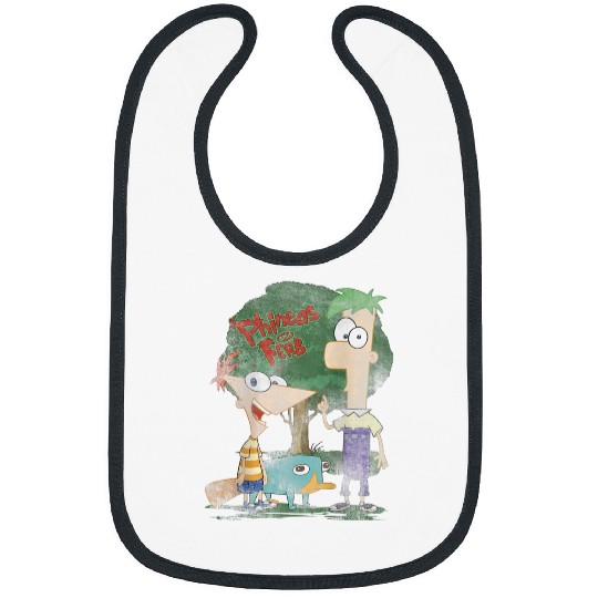Disneys Phineas And Ferb Hanging Out With Perry Distressed Bibs