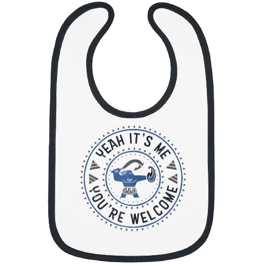 disneys Moana Maui Yeah It's Me You're Welcome Big Emblem Bibs