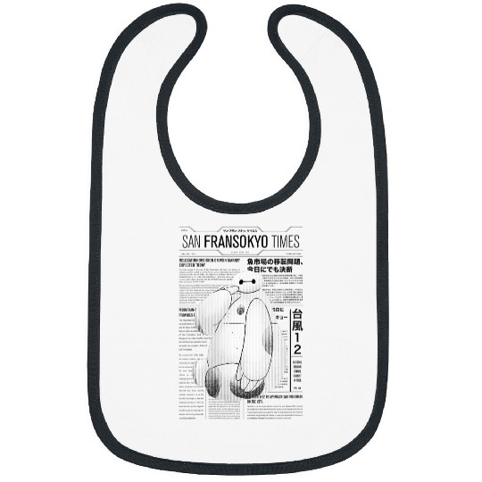  Womens disneys Big Hero 6 San Fransokyo Times Baymax Vintage News Gifts Bibs