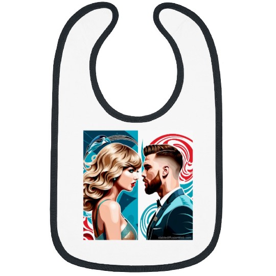 taylorr Swift and Travis Kelce art Bibs