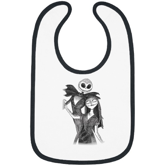 disneys The Nightmare Before Christmas Jack Sally Sketch Bibs