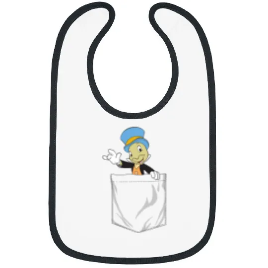 disneys Pinocchio Jiminy Cricket Faux Pocket Bibs