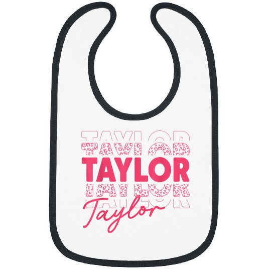 Discover  Taylor Personalized Name I Love Taylor Girl Groovy 70's Gift Bibs