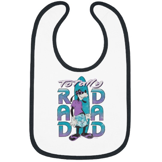 Disney Goofy Totally Rad Dad Father’s Day Surfing Distressed Bibs
