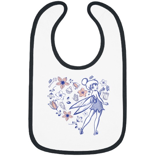 Disneys Tinker Bell Storybook Heart Blue Bibs