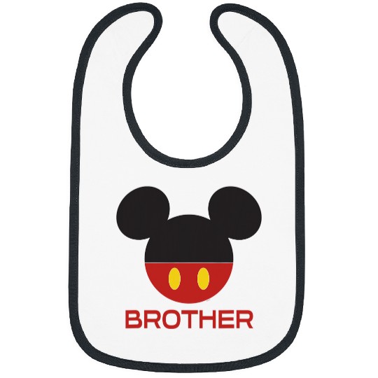 Disney Mickey Mouse Red Shorts Icon Brother Family Bibs