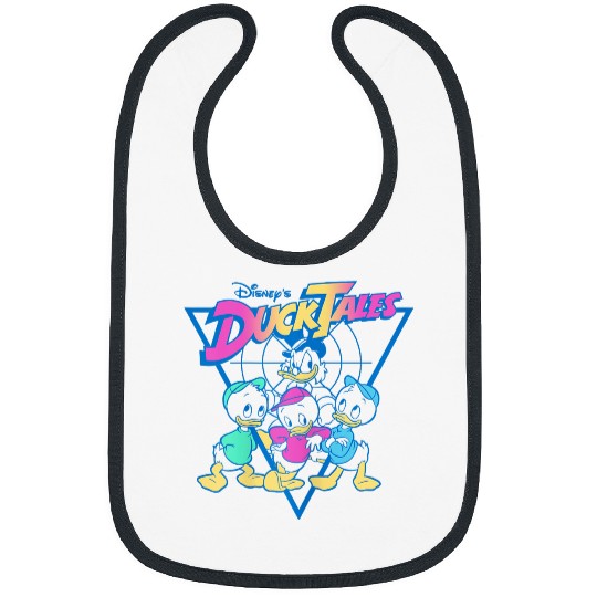 Disney Ducktales Vintage Neon Outlines Group Shot Distressed gifts trends Bibs