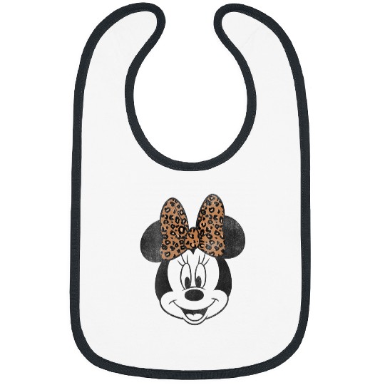 Discover Disney Minnie Mouse Vintage Leopard Print Bow Portrait Bibs