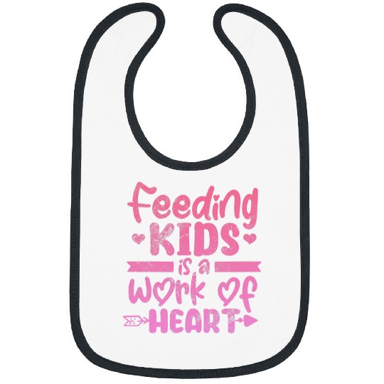 Womens Lunch Lady Feeding Kids Cafeteria Worker Dinner Lady Grunge Bibs
