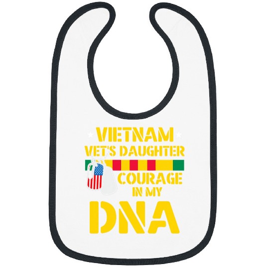 Vietnam Vets Daughter Courage In My DNA US Flag Bibs