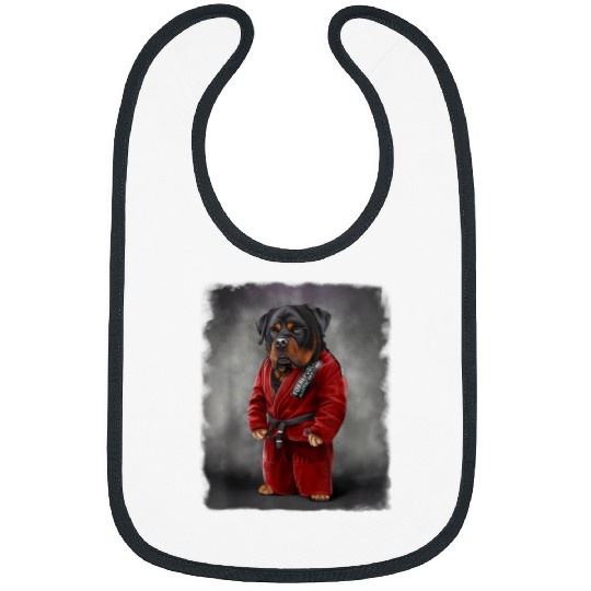 Rottweiler Dog Judo Karate Master in Red Judogi Bibs