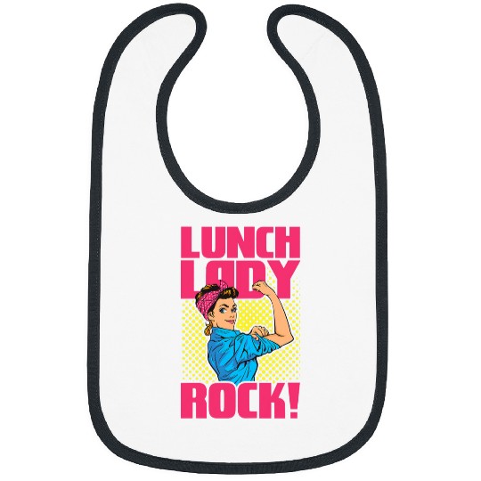 Womens Lunch Lady Rock Cafeteria Worker Strong Woman Bibs