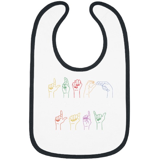 Retro Proud Sign Language ASL Lunch Lady Cafeteria Worker Bibs