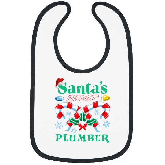 Santas Nicest Plumber Christmas Naughty Or Nice List Bibs