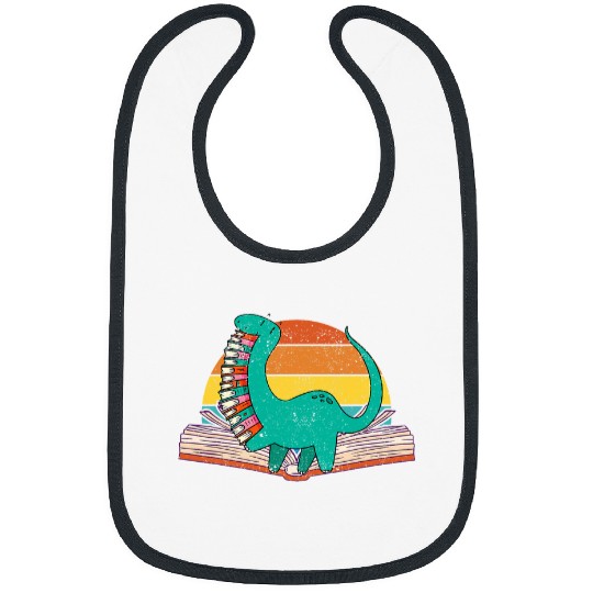 Dino Books Reading Bookworm Dinosaur Book Lover Librarian Bibs