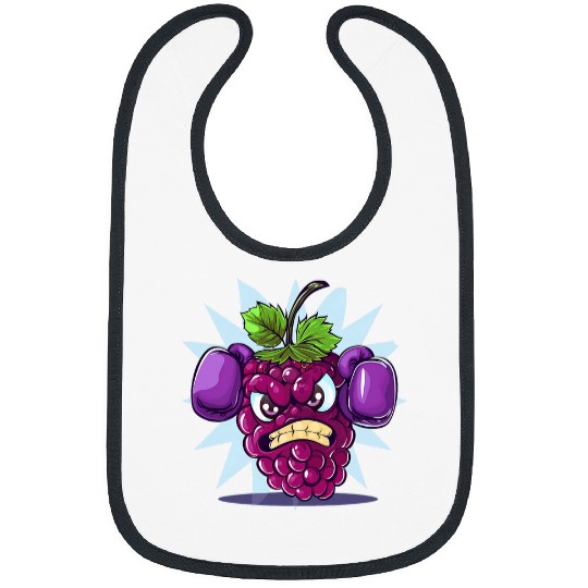 Angry Blackberry with punching gloves for sport fans Bibs